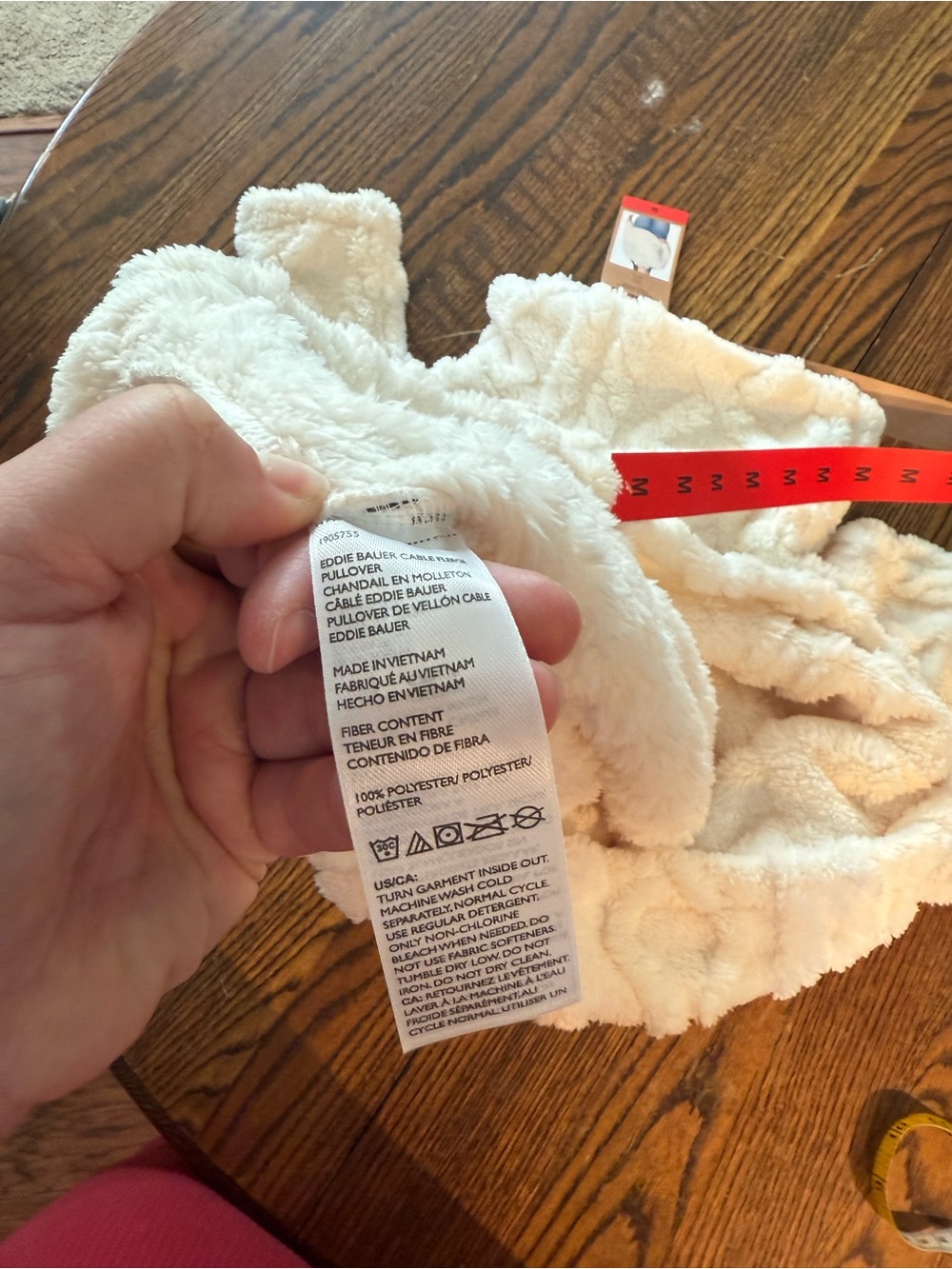 NWT Eddie Bauer Cable Fleece Pullover - Picture 6 of 6
